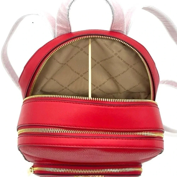 Michael Kors Jaycee Medium Backpack & Double Zip Wallet Wristlet Red (NWT) - Picture 7 of 12